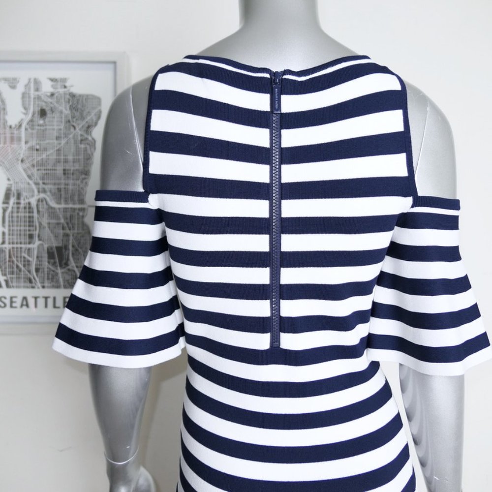 Michael Kors Striped Stretch Viscose Midi Dress - Picture 6 of 8